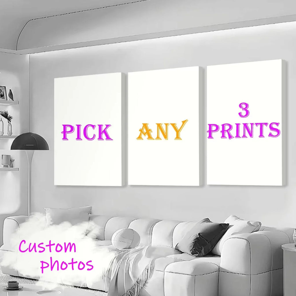 3pcs/set Custom Canvas Printing Personalized Photo Suitable
