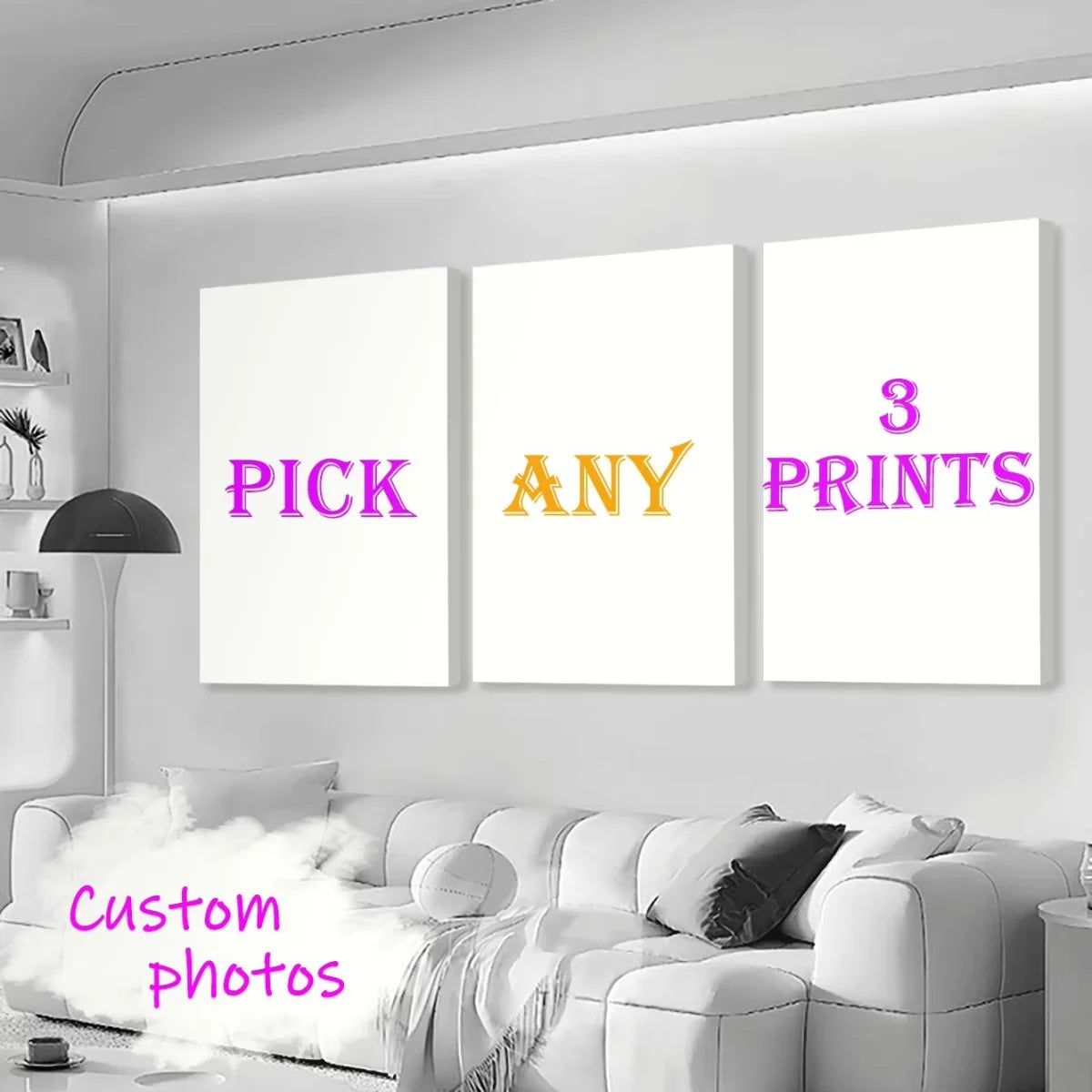 3pcs/set Custom Canvas Printing Personalized Photo Suitable
