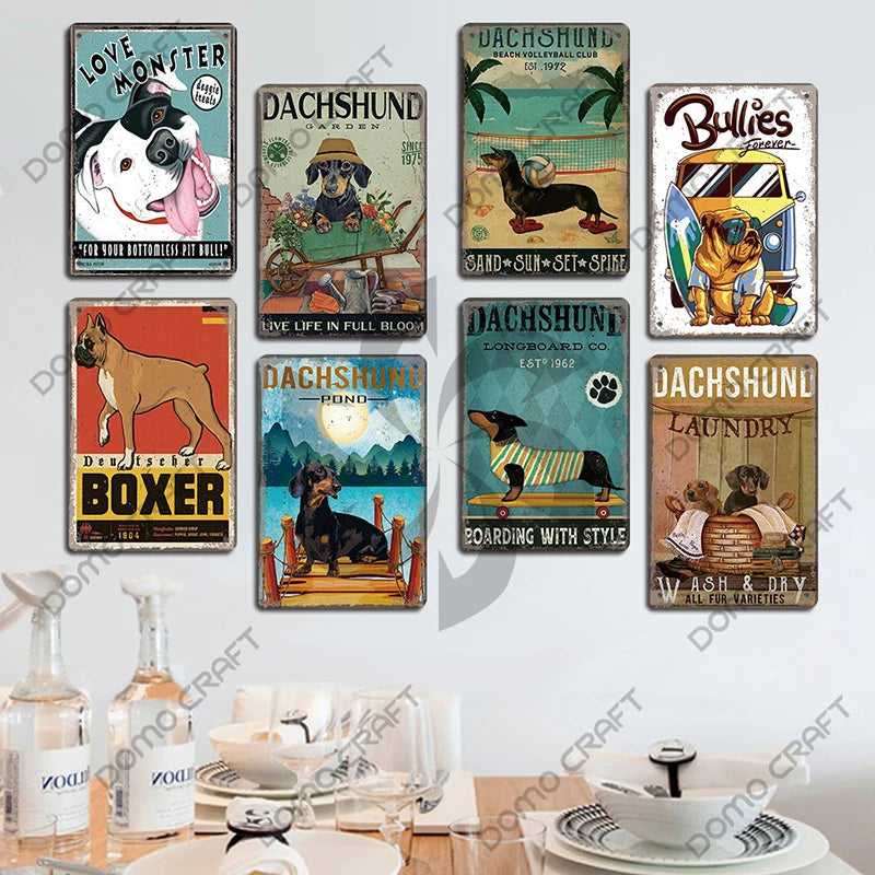 Cute Pet Dogs Poster Metal Tin Signs
