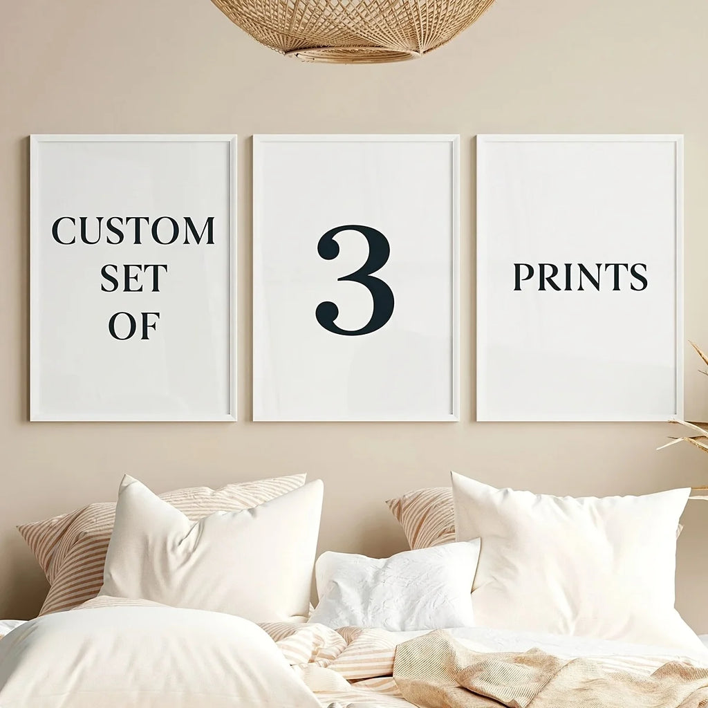 3pcs/set Custom Canvas Printing Personalized Photo Suitable
