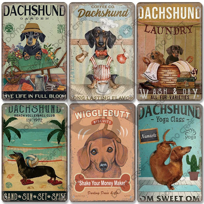 Cute Pet Dogs Poster Metal Tin Signs