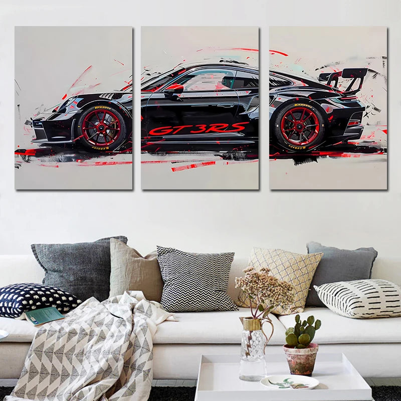 3Pcs Supercar Posters Sports Cars Print Famous